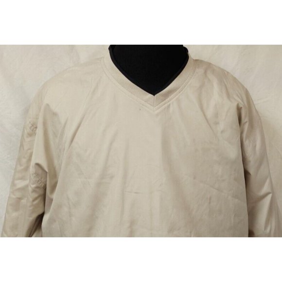 PGA Tour Men's XL Beige Golf Pullover Long Sleeve V Neck Windbreaker Jacket - Picture 2 of 12